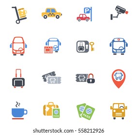 bus station web icons for user interface design