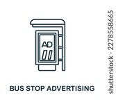 Bus Stop Advertising line icon. Colored element sign from outdoor advertising collection. Outline Bus Stop Advertising icon sign for web design, infographics and more.