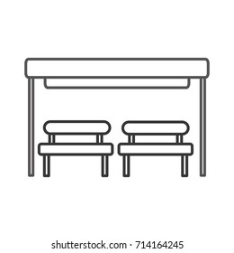 the bus stop with bench chair waiting