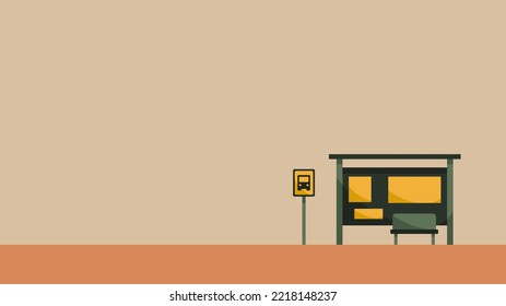 ilustración de fondo en blanco de paro de bus. diseño de temática rosa. recurso de diseño para banner, presentación, fondo de zoom. tema de fondo del transporte.