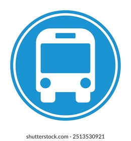 bus stop blue circle sign icon symbol vector illustration