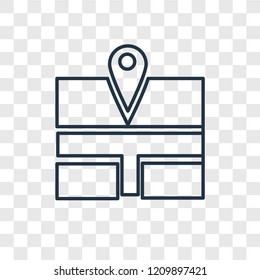 Bus stop concept vector linear icon isolated on transparent background, Bus stop concept transparency concept in outline style