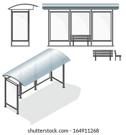 Bus Stop. Empty Design Template for Branding. Vector Illustration