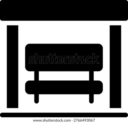 bus stop glyph icon illustration vector