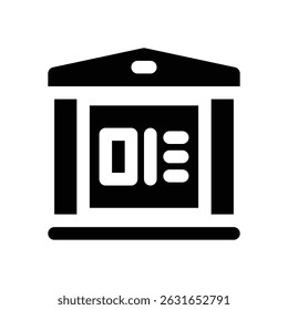 Icono de glifo de parada de autobús. Icono de Vector fuerte y sólido para Sitios web, interfaces móviles, presentaciones y marca visual. Alta calidad y fácil de editar.