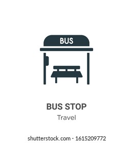 Bus stop glyph icon vector on white background. Flat vector bus stop icon symbol sign from modern travel collection for mobile concept and web apps design.
