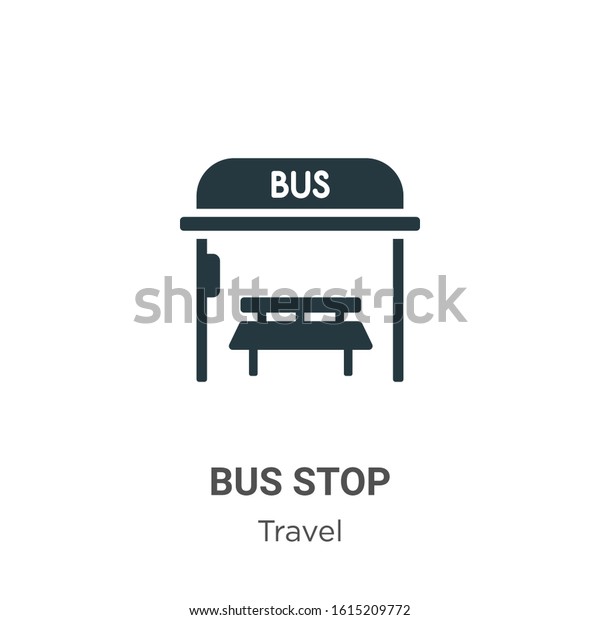 Bus stop glyph icon vector on white\
background. Flat vector bus stop icon symbol sign from modern\
travel collection for mobile concept and web apps\
design.