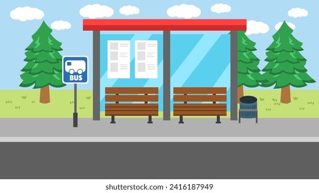 The bus stop has chairs for waiting
