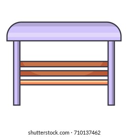 Bus stop icon. Cartoon illustration of bus stop vector icon for web