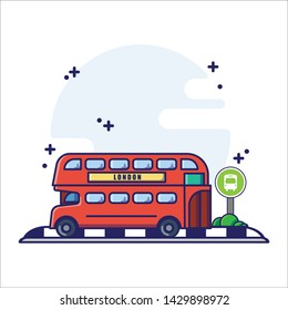 Bus Stop Icon Design Illustration