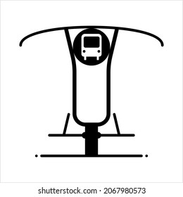 Bus Stop Icon, Designated Place For Passengers To Board Or Get Off From A Bus Vector Art Illustration