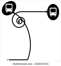 Bus Stop Icon, Designated Place For Passengers To Board Or Get Off From A Bus Vector Art Illustration