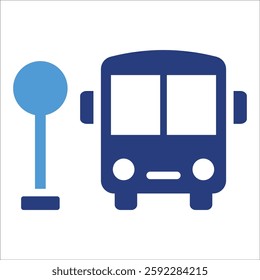 Bus Stop Icon Element For Design