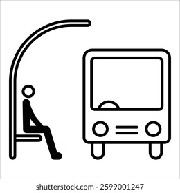 Bus Stop Icon Element For Design