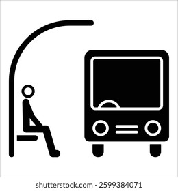 Bus Stop Icon Element For Design