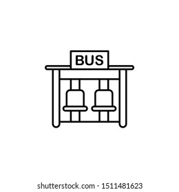 Bus stop icon. Element of public services thin line icon
