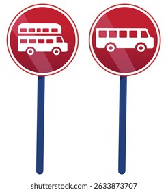 Bus stop icon. Flat bus stop vector icons for web design