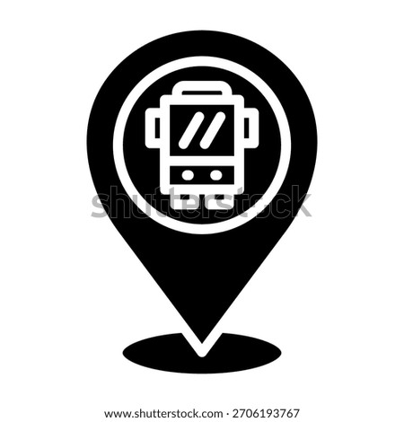 Bus Stop Icon Glyph Design Vector Illustration