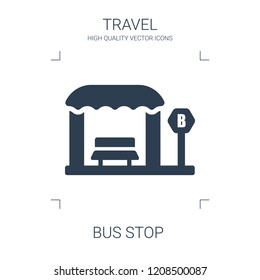 bus stop icon. high quality filled bus stop icon on white background. from travel collection flat trendy vector bus stop symbol. use for web and mobile