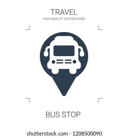bus stop icon. high quality filled bus stop icon on white background. from travel collection flat trendy vector bus stop symbol. use for web and mobile