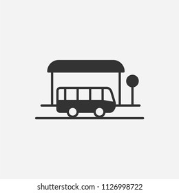 Bus stop icon illustration,vector service sign symbol