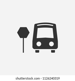 Bus stop icon illustration,vector station sign symbol