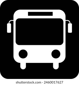 Bus stop icon isolated on white background . Bus icon in square . Vector illustration