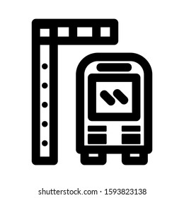 bus stop icon isolated sign symbol vector illustration - high quality black style vector icons
