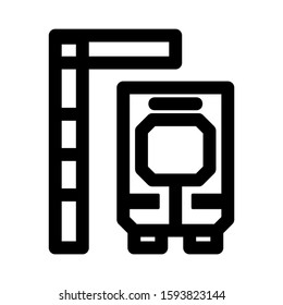 bus stop icon isolated sign symbol vector illustration - high quality black style vector icons
