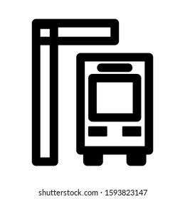 bus stop icon isolated sign symbol vector illustration - high quality black style vector icons

