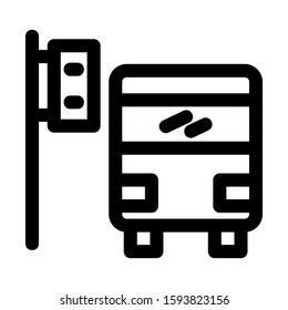 bus stop icon isolated sign symbol vector illustration - high quality black style vector icons
