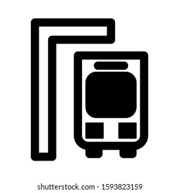 bus stop icon isolated sign symbol vector illustration - high quality black style vector icons
