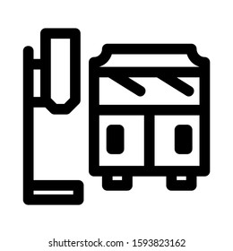 bus stop icon isolated sign symbol vector illustration - high quality black style vector icons
