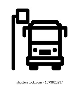 bus stop icon isolated sign symbol vector illustration - high quality black style vector icons
