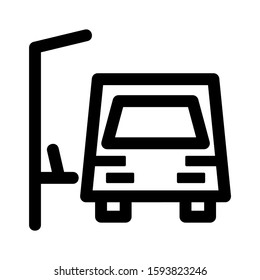 bus stop icon isolated sign symbol vector illustration - high quality black style vector icons

