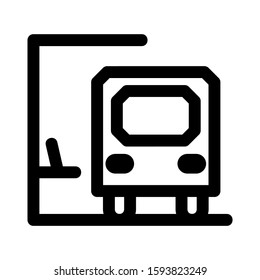 bus stop icon isolated sign symbol vector illustration - high quality black style vector icons
