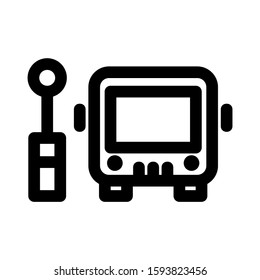 bus stop icon isolated sign symbol vector illustration - high quality black style vector icons
