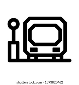 bus stop icon isolated sign symbol vector illustration - high quality black style vector icons
