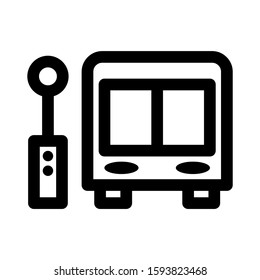 bus stop icon isolated sign symbol vector illustration - high quality black style vector icons

