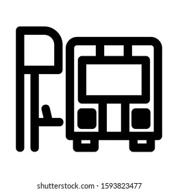 bus stop icon isolated sign symbol vector illustration - high quality black style vector icons
