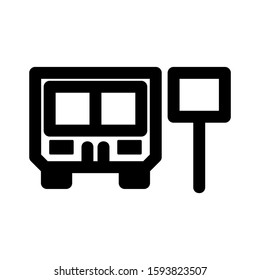 bus stop icon isolated sign symbol vector illustration - high quality black style vector icons
