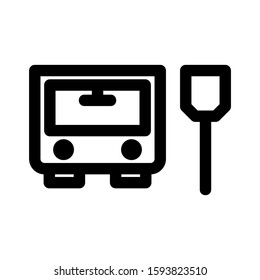 bus stop icon isolated sign symbol vector illustration - high quality black style vector icons
