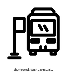 bus stop icon isolated sign symbol vector illustration - high quality black style vector icons
