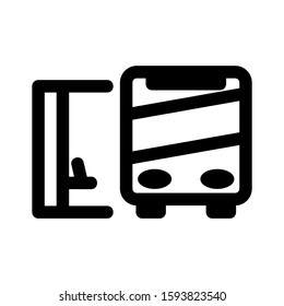 bus stop icon isolated sign symbol vector illustration - high quality black style vector icons
