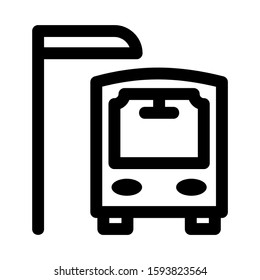 bus stop icon isolated sign symbol vector illustration - high quality black style vector icons
