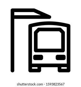 bus stop icon isolated sign symbol vector illustration - high quality black style vector icons
