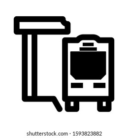 bus stop icon isolated sign symbol vector illustration - high quality black style vector icons
