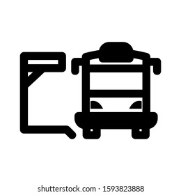 bus stop icon isolated sign symbol vector illustration - high quality black style vector icons
