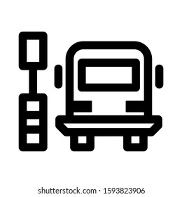 bus stop icon isolated sign symbol vector illustration - high quality black style vector icons
