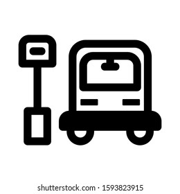 bus stop icon isolated sign symbol vector illustration - high quality black style vector icons
